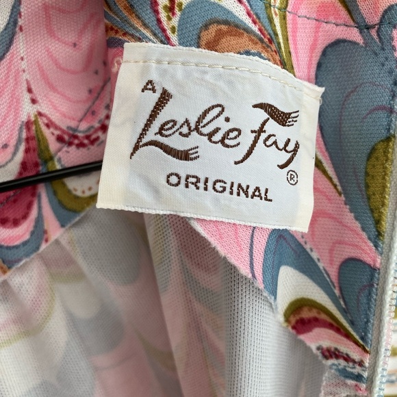 60s/70s Vintage Leslie Fay Original Psychadelic Maxi Dress - Picture 3 of 9